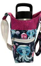 Load image into Gallery viewer, Jellyfish Crossbody Water Bottle Bag w/Cell Phone Pouch, Zipper Pocket and Key Fob
