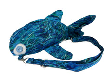 Load image into Gallery viewer, Large Blue and Green Shark Backpack/Crossbody Bag
