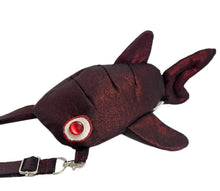 Load image into Gallery viewer, Small Red Shimmers Shark Crossbody Bag
