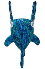 Load image into Gallery viewer, Large Blue and Green Shark Backpack/Crossbody Bag
