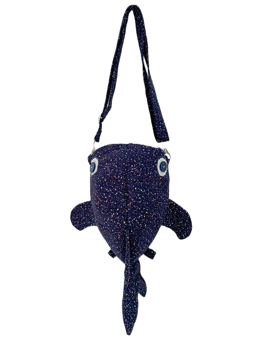 Small ‘Navy Blue Colorful Splash’ Shark Crossbody Bag