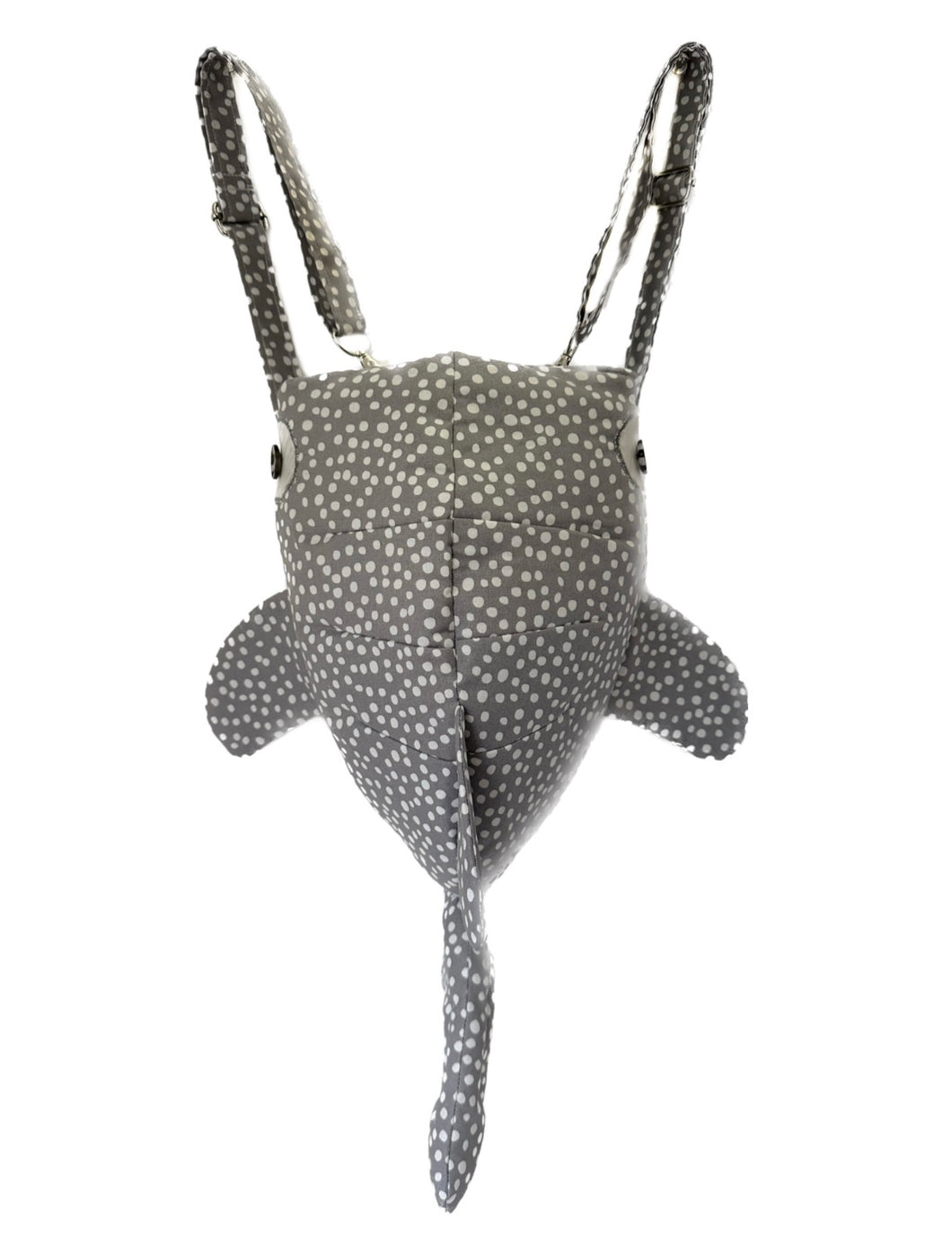 Large Grey and White Whale Shark Backpack/Crossbody Bag