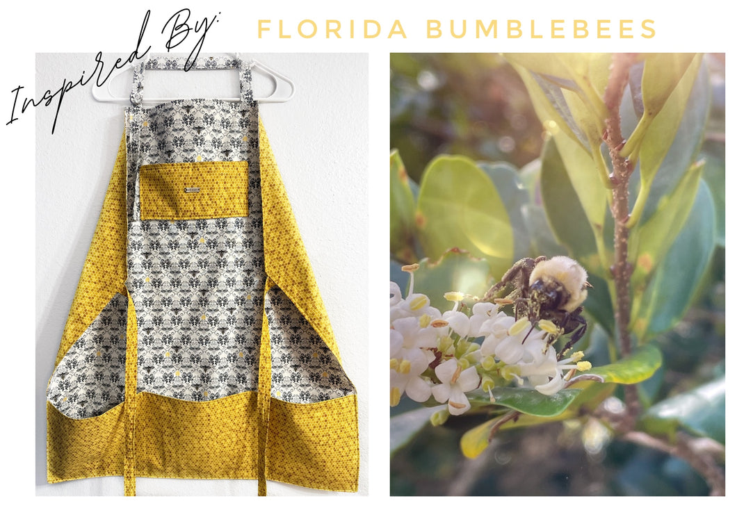 * Beautiful Bees Adult Apron & 5x7 Postcard