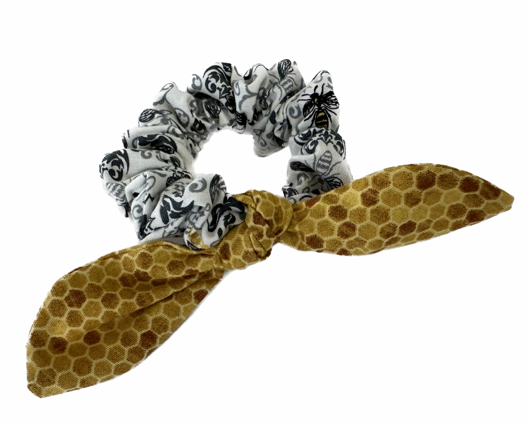 Bee Scrunchie with Removable Tie