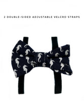 Load image into Gallery viewer, Navy Blue Seahorse Dog Bow Tie
